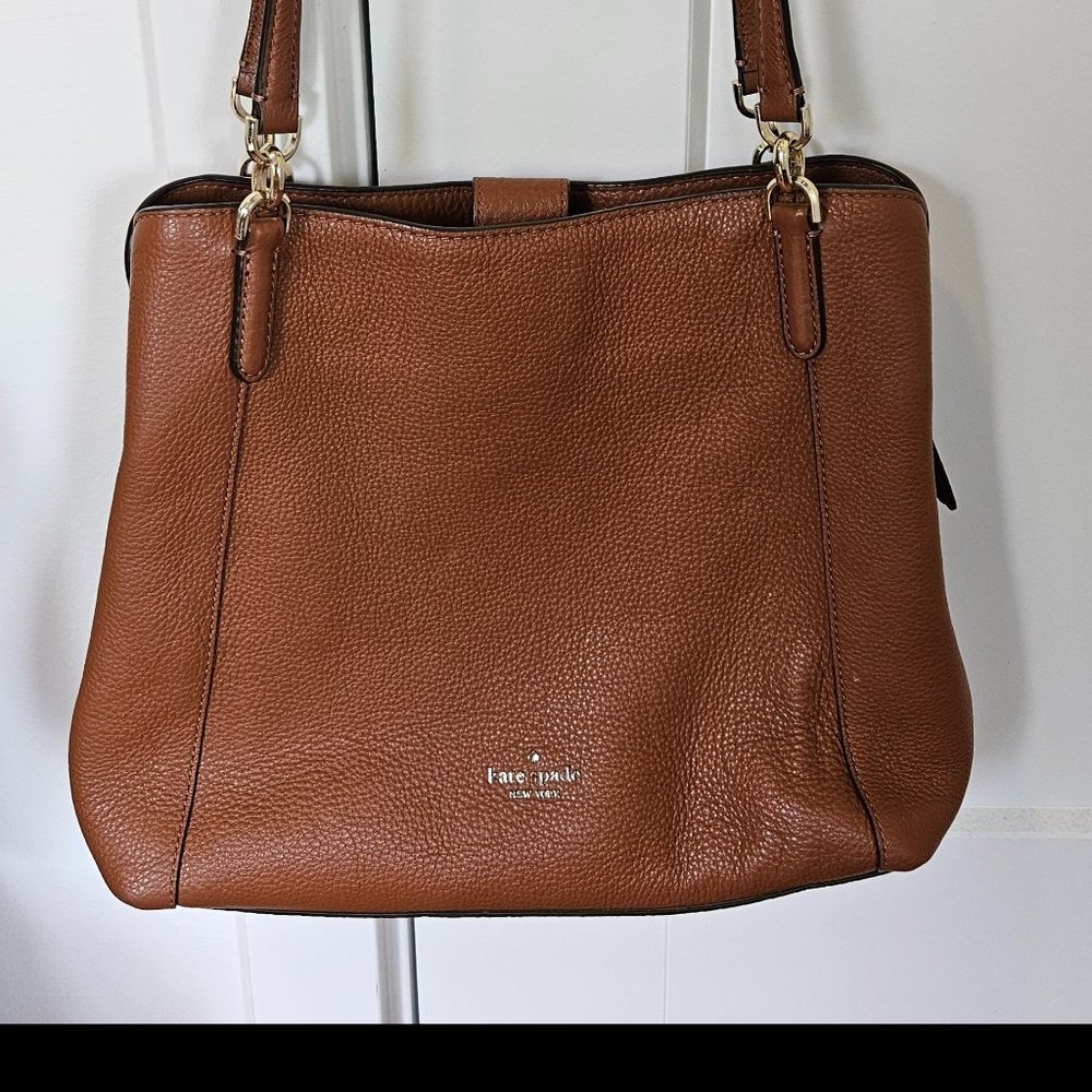 Kate Spade NY Jackson Medium Triple Compartment Satchel Leather Brown